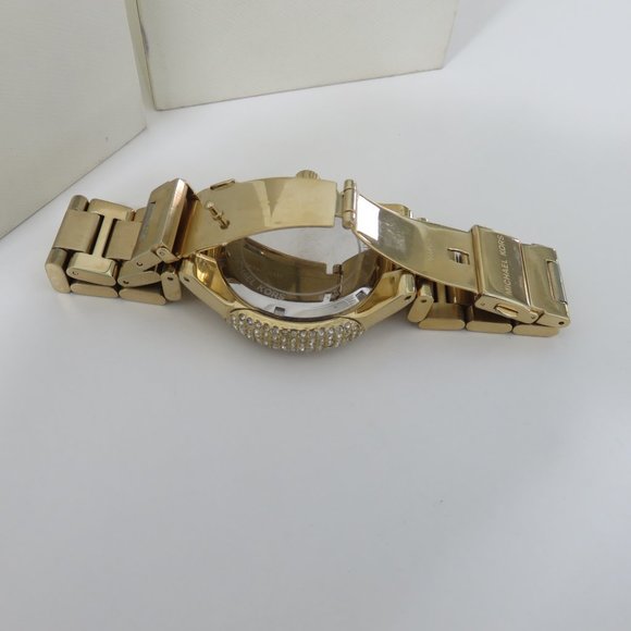 (#B) Michael Kors MK5756 Women\'s Gold-Tone Glitz Stainless Steel Bracelet